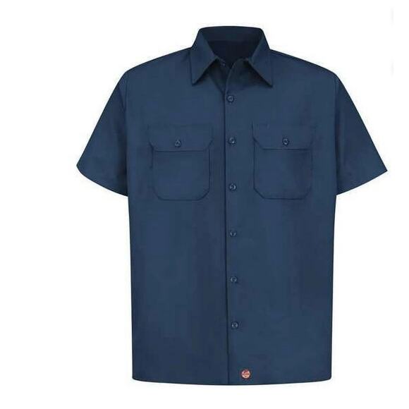 Red Kap Men's Short Sleeve Utility Uniform Shirt XL Blue Navy - Picture 1 of 1